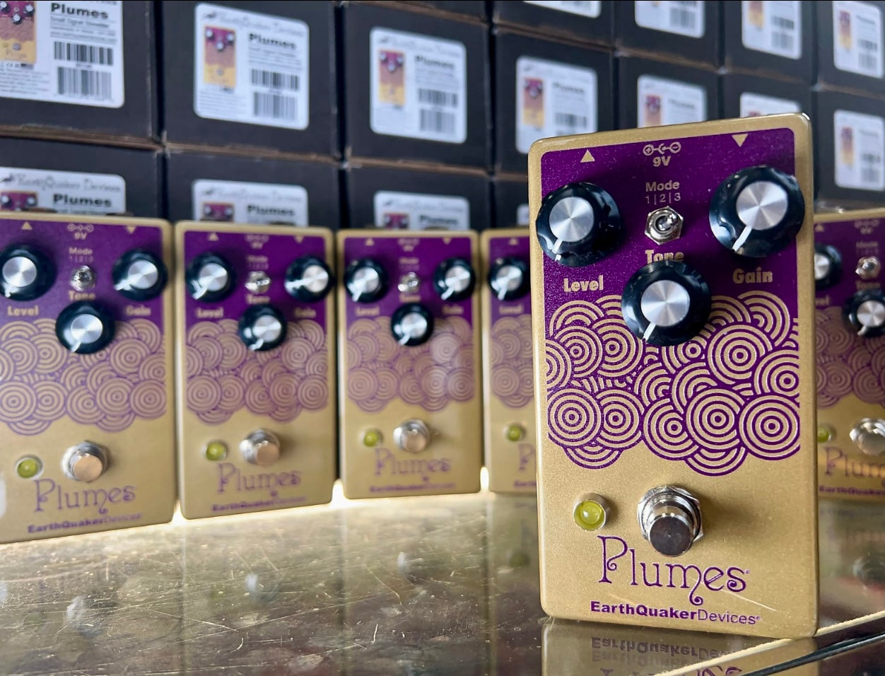 earthquaker plumes pedal EarthQuaker Devices Plumes Metallic Gold/Purple 2023- Guitar Vault Exclusive